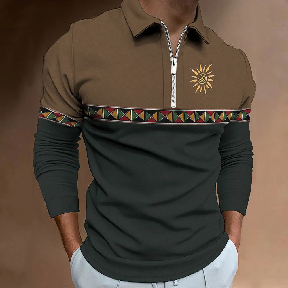 Golf Equipment Wholesale - Mens Polo Shirts Retro Color Blocking